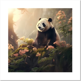 Panda Sitting In Sunlight - Wildlife Posters and Art